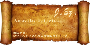 Janovits Szilviusz névjegykártya